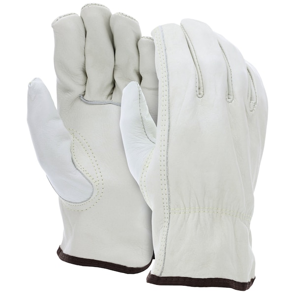 Mcr Safety Leather Drivers Gloves, Grain Cowhide, Gunn Cut, Keystone Thumb, Beige, 3XL, PK12 32113XXXL - main